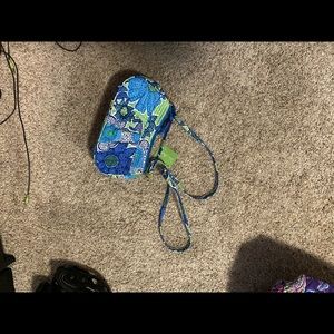 Vera Bradley Blue & Green Floral Quilted Wristlet